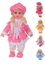 Soft Body Doll in Pink Winter Dress with Hat | Cute Baby Doll for Girls | Assorted Designs | Color as per Stock dispatched