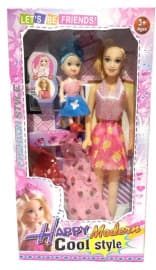 Happy Cool Doll with Daughter | Mother & Child Doll Set | Ages 3+