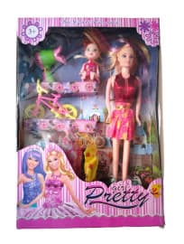 Pretty Girl Doll Set with Little Doll, Bicycle & Accessories | Ages 3+