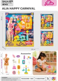 Alia Happy Carnival Doll Set | Fully Movable Fashion Doll with Carnival Accessories | Ages 3+ | Color as per Stock dispatched