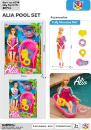 Alia Pool Doll Set | Fully Movable Doll with Swimming Pool Accessories | Ages 3+