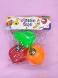 Soft Vinyl Fruit Toys Set of 3 Pcs | Squeeze Fruit Play Set for Babies