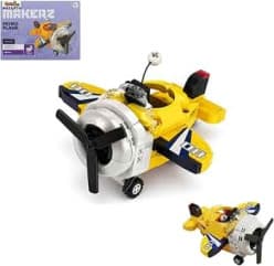 Makerz Block Build-It Aircraft & Vehicles | Lego Style DIY Building Blocks | Assorted Designs | Color as per Stock dispatched