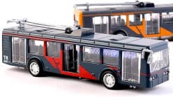 Kidoyz Alloy Trolley Bus | Alloy trolley-bus model in two designs | Pack of 1 | Color As Per Stock