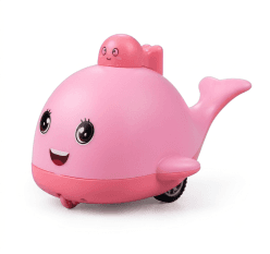 Kidoyz Push & Go Whale | Friction-powered push-and-go whale in bright colours | Pack of 2 | Color As Per Stock