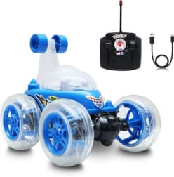 Stunt Rolling Remote Control Car 360 Degree With Dome Lights, 5 Functions | USB Rechargeable | Color As Per Stock