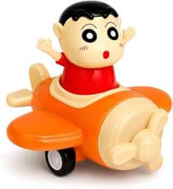 Shinchan Press & Go Plane Toy | Crayon Shin-chan Rotating Propeller Push Planes | Color as per Stock dispatched | Pack of 3 Pcs