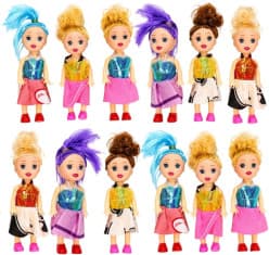 Fashion Sisters Set of 12 Mini Dolls | Colourful Mini Dolls Pack | Ages 3+