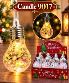 Christmas Hanging Glitter Bulb Ornament | Pack of 2 | Christmas Tree Decoration | Color As Per Stock