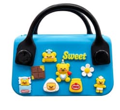 EVA Mini Handbag for Girls with Cute Charms | Premium Little Bag | Color as per Stock dispatched | Pack of 1 Pc