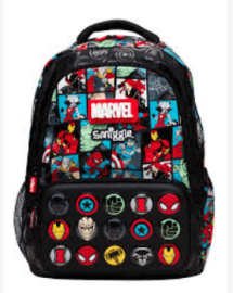 Marvel 16 Inch School Backpack with Character Badges | Pack of 1 Pc