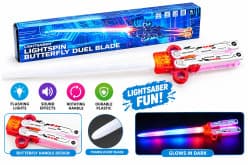Light-Up Butterfly Lightsaber Toy Sword With Flashing Lights, Sound Effects & Rotating Handle | Glows In Dark