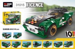 LEGO Style - Green Vintage Racing Car Building Blocks Set | 10 Models in 1 Brick Kit With Driver Figure | Gift Box 28 x 21 x 5 cm