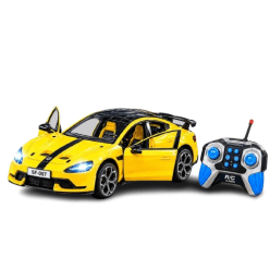 Remote Control Metal Sports Car 1:12 With Auto Parking, Lights & Sound, Opening Doors | 2.4GHz Remote | Color As Per Stock