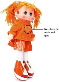 Oon Soft Plush Doll with Music & Light | Press for Music Toy Doll | Color as per Stock dispatched