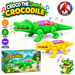 Walking Crocodile Toy With Lights & Music | Electric Croco Toy For Kids | Color As Per Stock