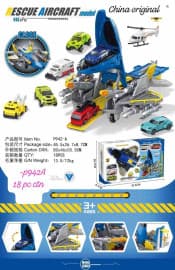 Rescue Aircraft Transport Playset Big Size With Cars & Helicopter | Opening Plane Car Carrier Toy For Kids | Ages 3+