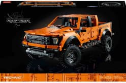 LEGO Style - Technic-Style Orange Off-Road Pickup Truck Building Blocks Set 1379 Pcs | Collector Brick Model | Ages 18+