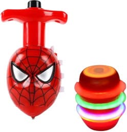 Spider-Man Style Light-Up Music Spinning Top | Flashing Laser Gyro Toy | Pack of 1 Pc