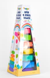 Spin N Stack Tower | Rainbow Stacking Toy for Toddlers | Colourful Spinning Illusion Learning Toy