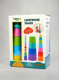 Lighthouse Tower Stacking Cups | Numbered Learning Stacker Toy for Babies & Toddlers