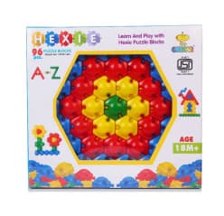 Hexie 96 Pcs Puzzle Blocks | Learn & Play Hexagon Building Blocks for Kids | Ages 18 Months+