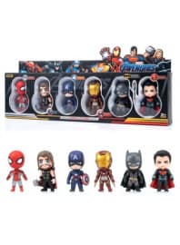 Avengers 6 Pcs Mini Action Figure Set | Superhero Collector Gift Box | Pack of 1 Set | Ironman, Spiderman, Hulk, Captain America, Thor