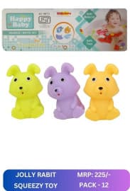 Jolly Rabbit Squeezy Bath Toys Set of 3 | Soft Chu-Chu Squeeze Toys for Babies | Pack of 1 Set