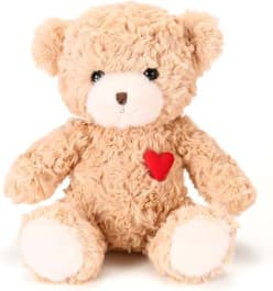 Cute Teddy Bear Soft Toy with Heart | Plush Teddy for Kids | Brown, White, Pink or Gold | Color as per Stock dispatched
