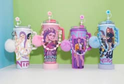 K-Pop Idol Print Big Tumbler with Handle, Straw & Pom Pom Charm | 1200 ml (Style 2) | Random Design as per Stock Dispatched | Pack of 1 Pc