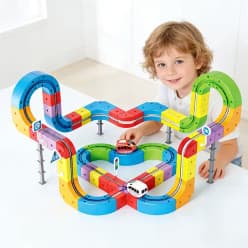 Versatile 3D Track Car Building Set 67 Pcs | Rechargeable Rail Train with Colourful Track Pieces | Gift Box | Pack of 1 Set
