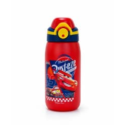 Kids McQueen Steel Water Bottle 550 ml with Straw Sipper Lid | Racing Car Theme Bottle with Gift Box | Random Design as per Stock Dispatched | Pack of 1 Pc