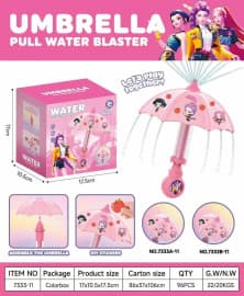 Umbrella Shape Pull Water Blaster | Pink Splash Umbrella Pichkari Toy for Kids | Random Design as per Stock Dispatched | Pack of 1 Pc