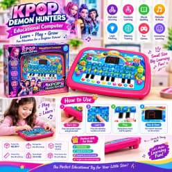 KPOP Demon Hunters Educational Learning Tablet with Piano Keys | Alphabet, Numbers & Music for Kids | Pack of 1 Pc