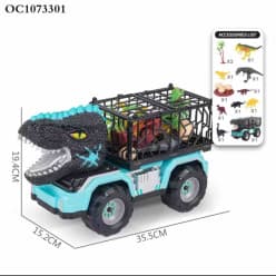 Dinosaur Transporter Truck with Cage & Dino Figures | Big Dino Head Carrier Toy | Pack of 1 Pc
