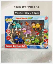 Rescue Pup Patrol Figures Set with Mini Vehicles | Dog Rescue Playset in Window Box | Pack of 1 Set