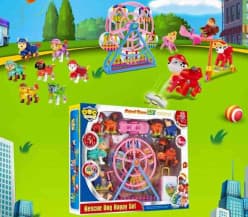 Rescue Pup Patrol Ferris Wheel Playset with Pup Figures | Rescue Dog Happy Set in Window Box | Pack of 1 Set