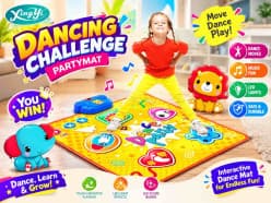 Kids Dancing Challenge Party Mat with LED Lights, Music & Score Board | Touch-Sensitive Interactive Dance Play Mat | Pack of 1 Set