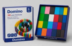 100 Pcs Colorful Wooden Domino Blocks Set | Building & Stacking Domino Game for Kids | Pack of 1 Set