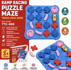 Ramp Racing Puzzle Maze Logic Game | Track Building Puzzle with Cars for Kids | Pack of 1 Pc