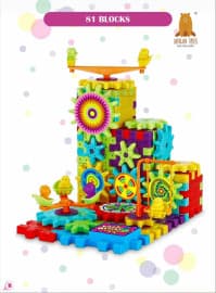 81 Pcs Rotating Gear Building Blocks Set | Battery Operated Gear Construction Toy for Kids | Pack of 1 Set