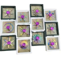 Metal Fidget Spinner in Fancy Window Gift Box | Hand Spinner Stress Relief Toy for Kids & Adults | Random Design as per Stock Dispatched | Pack of 1 Pc