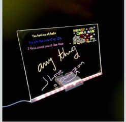 Acrylic LED Note Board Lamp with Pen | DIY Glowing Message Board Night Lamp 20 x 30 cm | Pack of 1 Pc