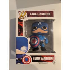Captain America Collectible Big Head Vinyl Figure | Avengers Hero Warrior Pop Style Action Figure with Shield in Display Box | Pack of 1 Pc