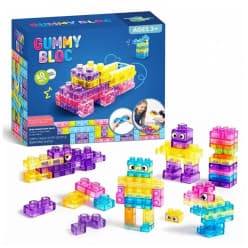 40 Pcs Jelly Building Blocks Set | Transparent Gummy Brick Car Construction Toy for Kids | Pack of 1 Set
