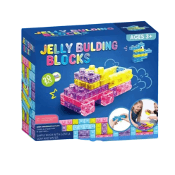 20 Pcs Jelly Building Blocks Set | Transparent Gummy Brick Car Construction Toy for Kids | Pack of 1 Set