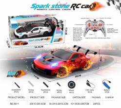 Remote Control Spark Effect Drift Car Coupe With Lights, Music & Auto Parking | 6+ | Rechargeable | Color As Per Stock
