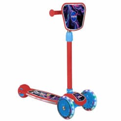 Kids 3-Wheel Scooter With Light-Up LED Wheels | Space Theme Kick Scooter With Handle | Ages 3+