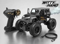 Die-Cast Metal RC SUV Off-Roader With Door Open & Smoke Spray | Metallic Colours 4 Wheel Suspension Remote Control Car | Color As Per Stock