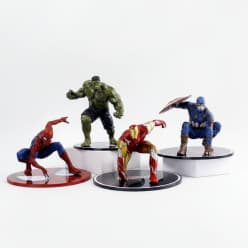4 Piece Set Superhero Action Figures 10-13 cm | Dynamic Battle Pose Collectible Set